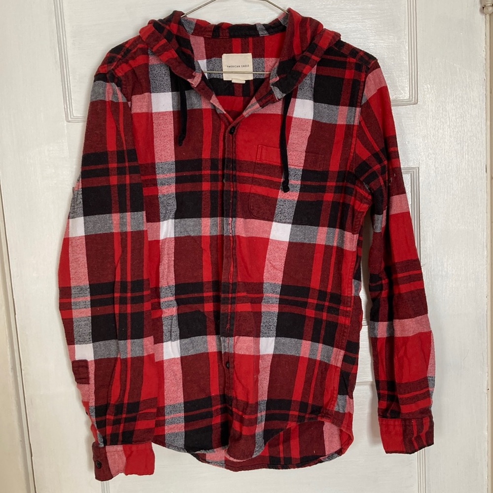American Eagle Flannel Hoodie